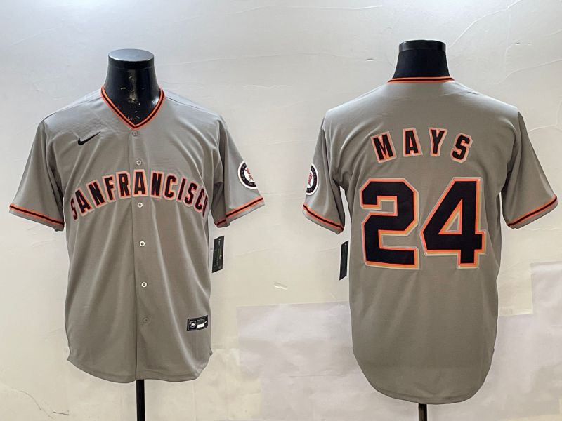 Men San Francisco Giants 24 Mays Grey Game 2025 Nike MLB Jersey style 1